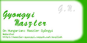 gyongyi maszler business card